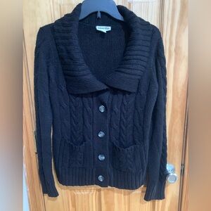 Lovely St. John’s Bay button down sweater black size medium